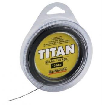 Titan 10m Edelstahl Vorfachmaterial Schwarz 18kg